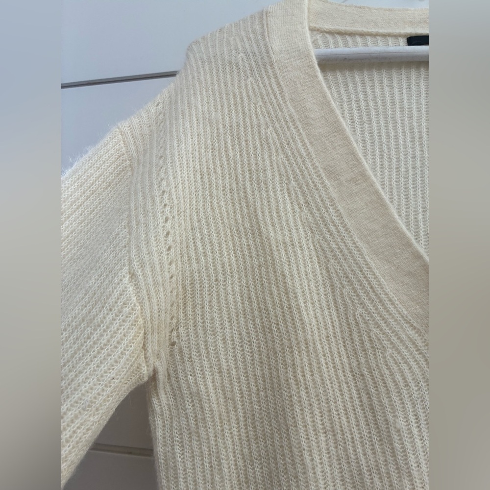 Quince Baby Alpaca-Wool Cropped Cardigan size M - Picture 10 of 14